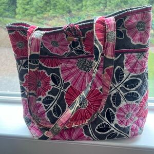 Vera Bradley Floral Pink and Gray Women's Tote Bag